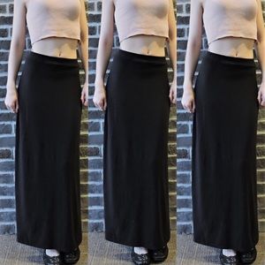 Solid black maxi skirt